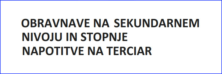 Obravnave na sekundarnem nivoju in stopnje napotitve na terciar